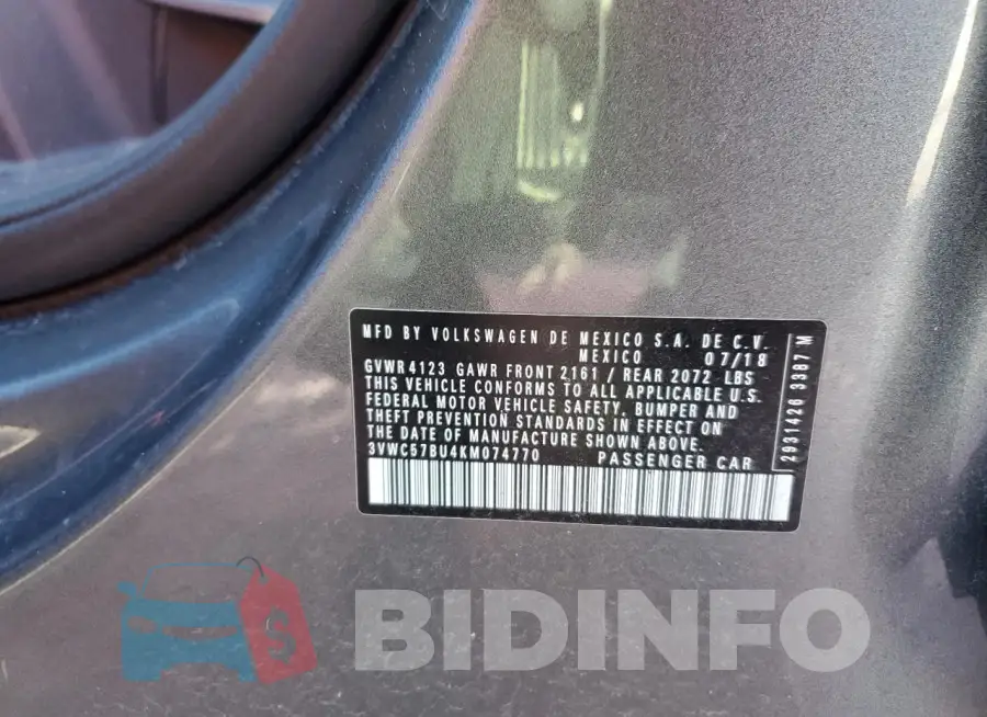 3VWC57BU4KM074770 Photo# 13