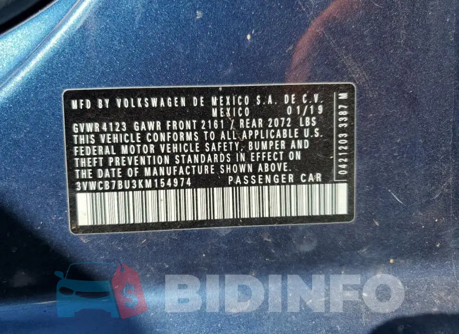 3VWCB7BU3KM154974 Photo# 12