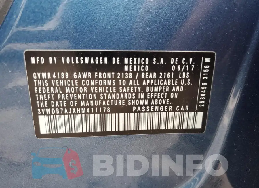 3VWDB7AJXHM411178 Photo# 12