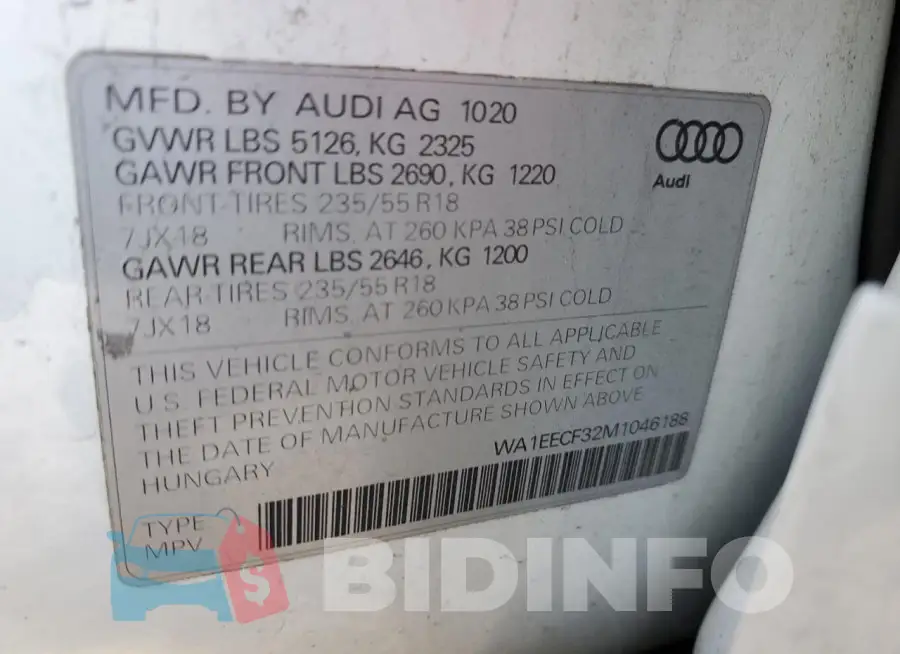WA1EECF32M1046188 Photo# 13