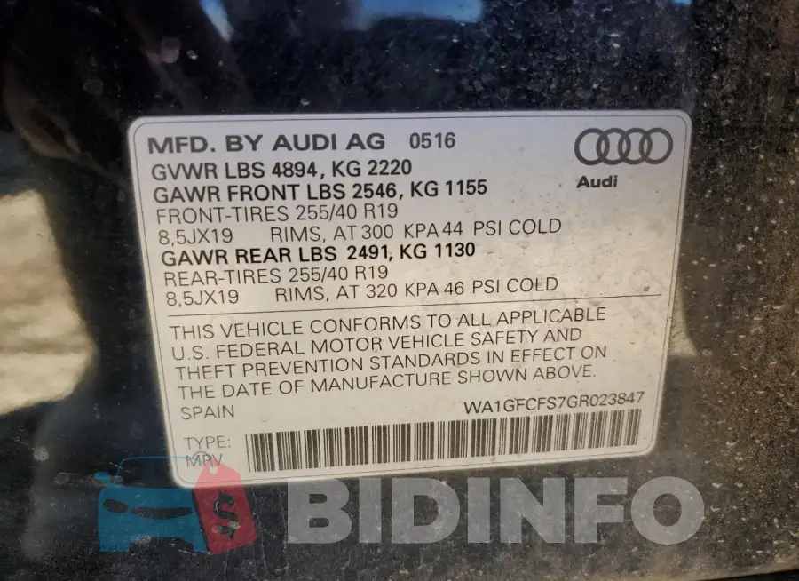 WA1GFCFS7GR023847 Photo# 13