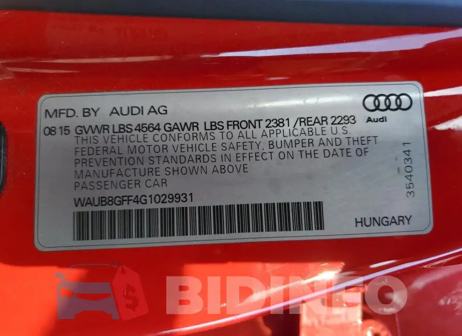WAUB8GFF4G1029931 Photo# 12