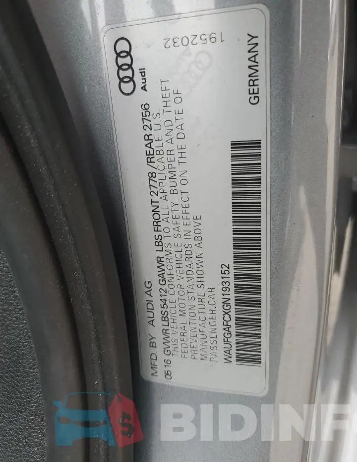 WAUFGAFCXGN193152 Photo# 13