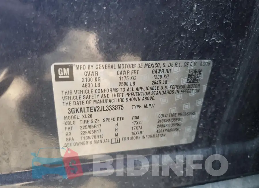 3GKALTEV2JL333875 Photo# 12