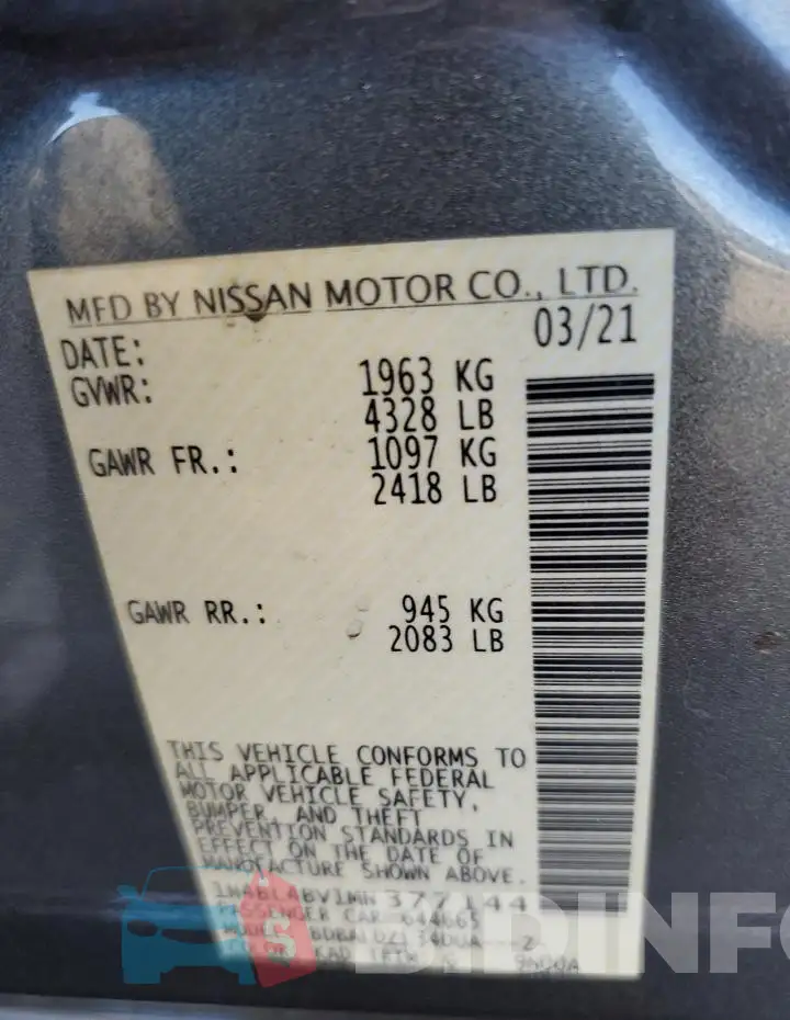1N4BL4BV1MN377144 Photo# 12