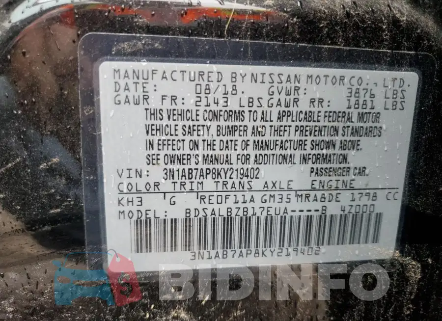 3N1AB7AP8KY219402 Photo# 12