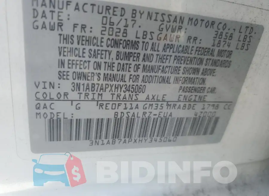 3N1AB7APXHY345060 Photo# 12