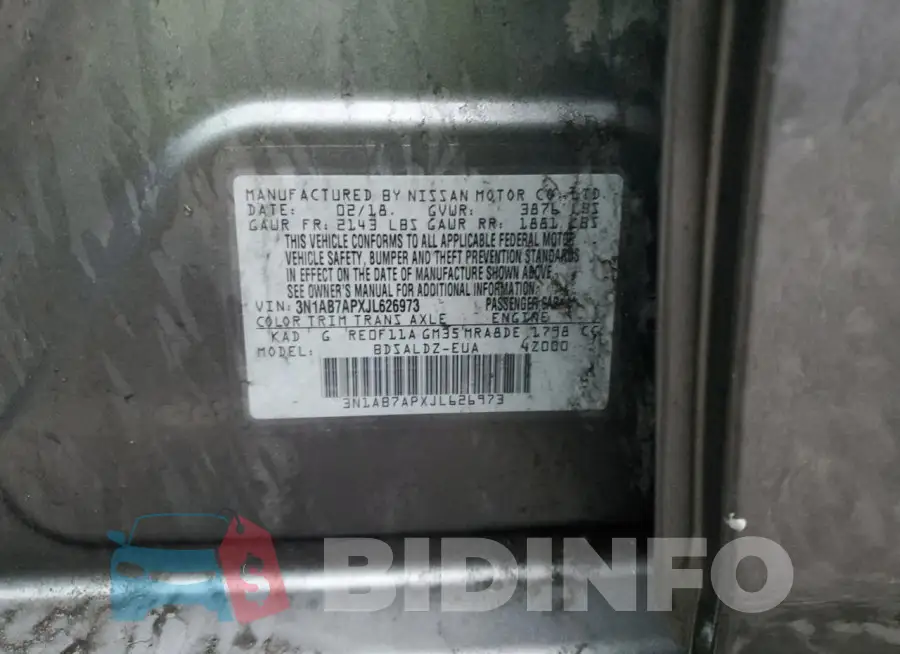 3N1AB7APXJL626973 Photo# 12