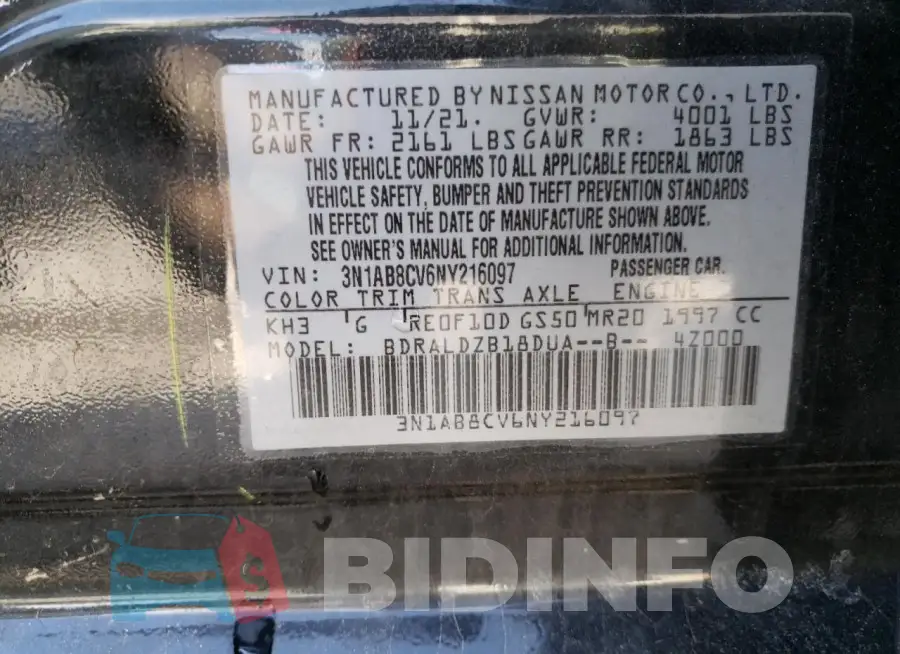 3N1AB8CV6NY216097 Photo# 12