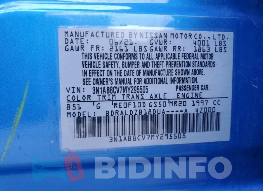 3N1AB8CV7MY295505 Photo# 12