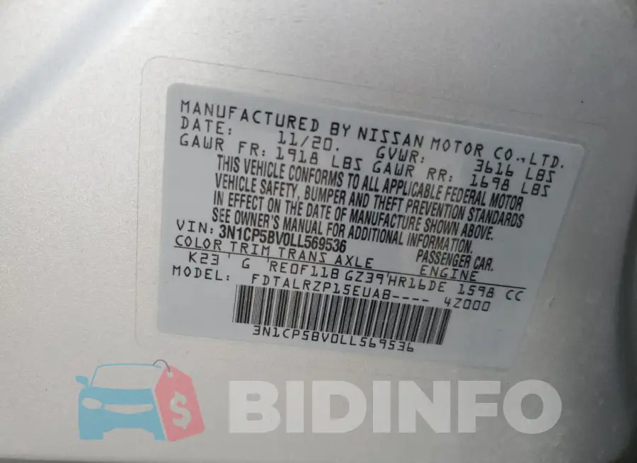3N1CP5BV0LL569536 Photo# 12