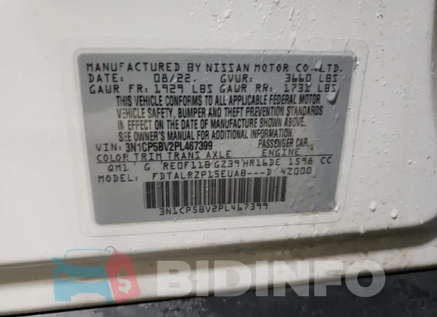 3N1CP5BV2PL467399 Photo# 13
