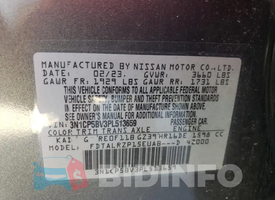 3N1CP5BV3PL513659 Photo# 14