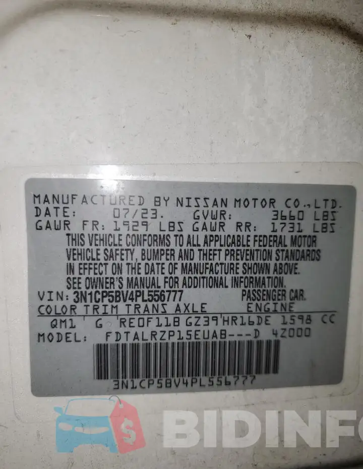 3N1CP5BV4PL556777 Photo# 14