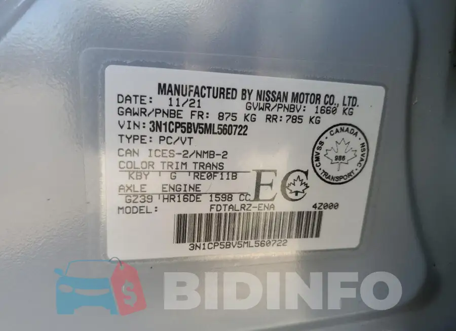 3N1CP5BV5ML560722 Photo# 12