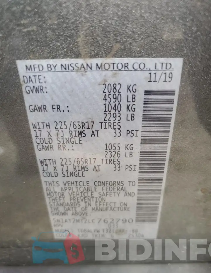 5N1AT2MT2LC762790 Photo# 14