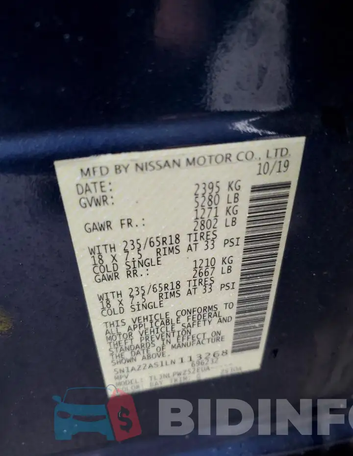 5N1AZ2AS1LN113268 Photo# 13
