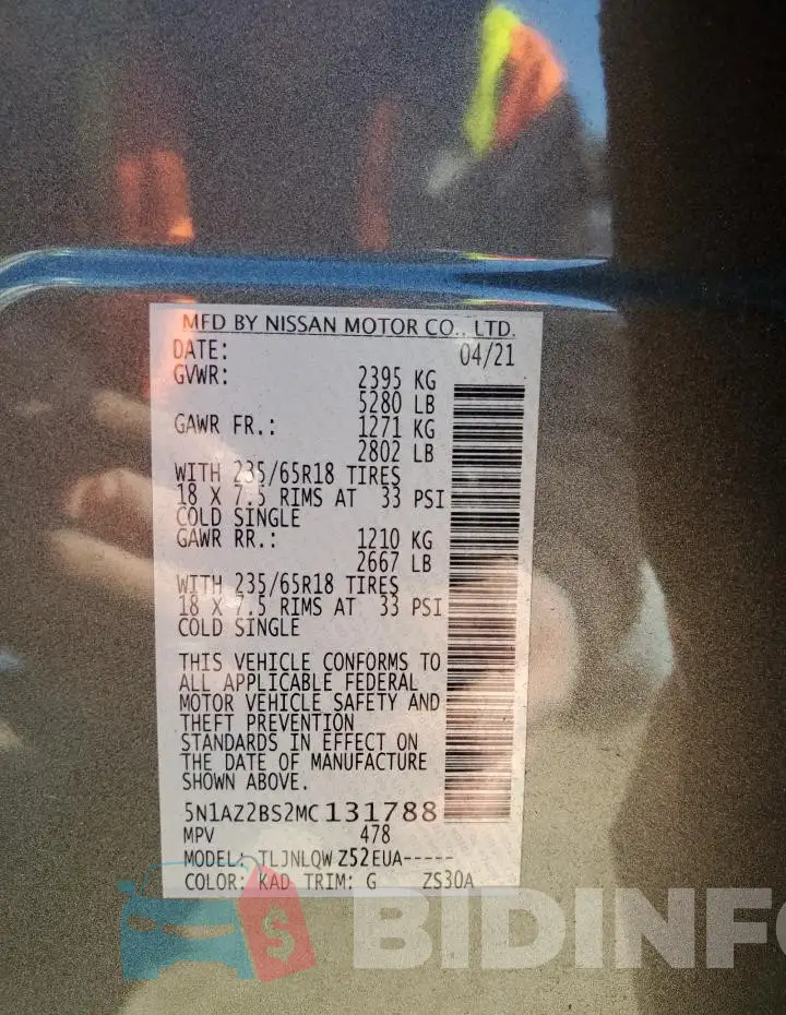 5N1AZ2BS2MC131788 Photo# 13