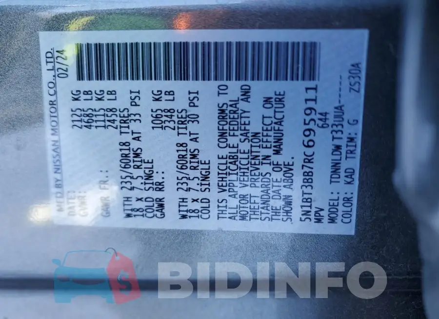5N1BT3BB7RC695911 Photo# 13