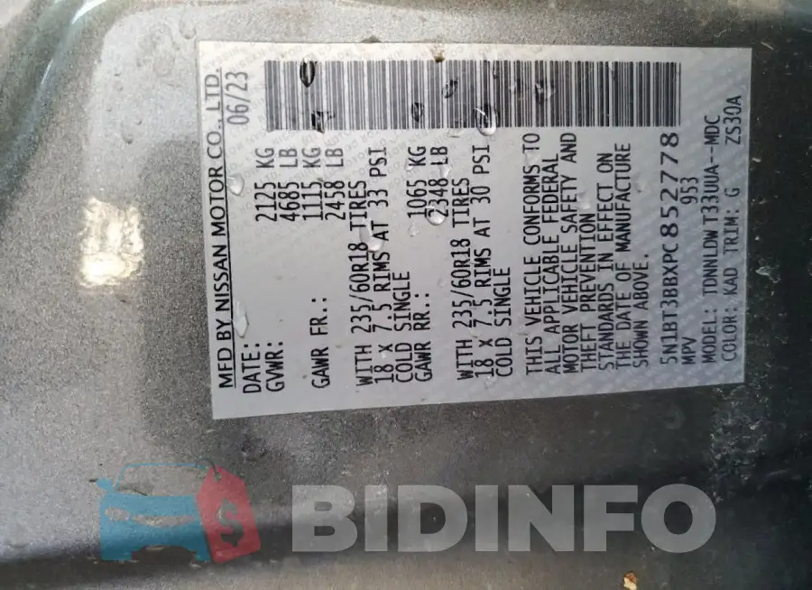 5N1BT3BBXPC852778 Photo# 14