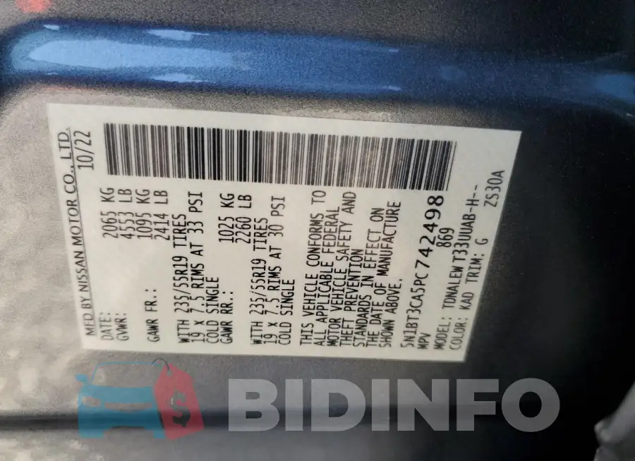 5N1BT3CA5PC742498 Photo# 12