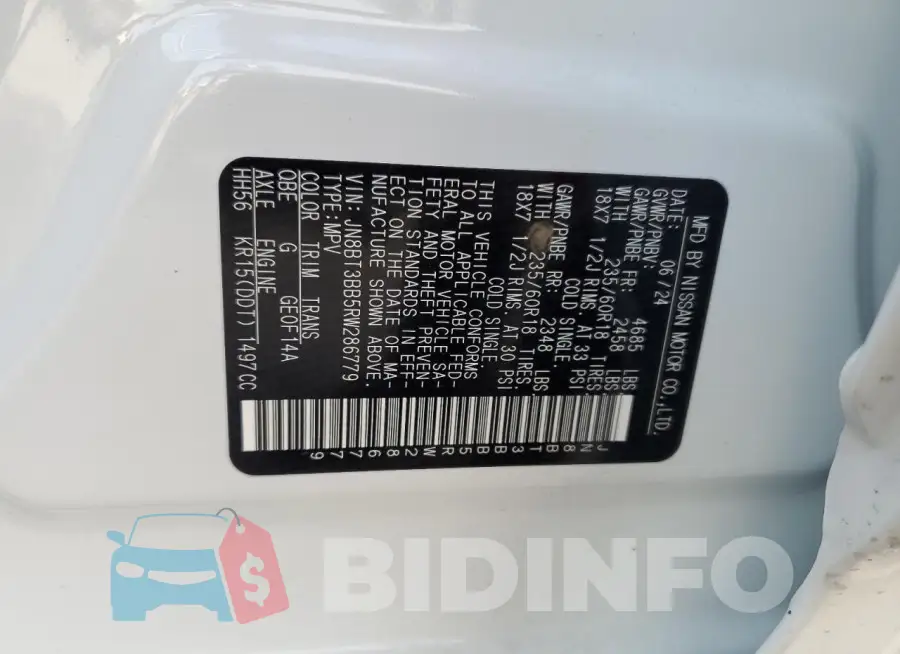 JN8BT3BB5RW286779 Photo# 13