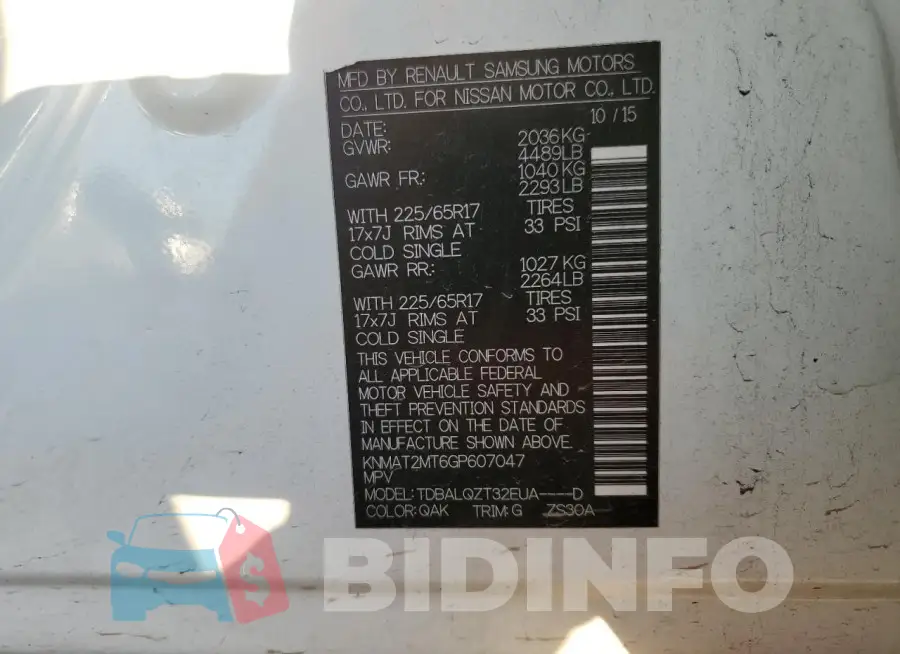 KNMAT2MT6GP607047 Photo# 14