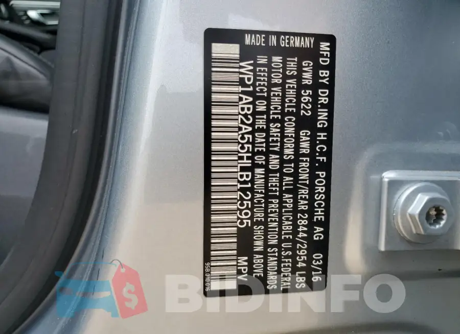 WP1AB2A55HLB12595 Photo# 13