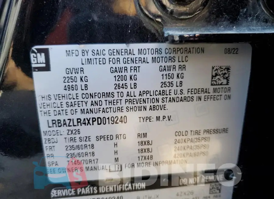 LRBAZLR4XPD019240 Photo# 13