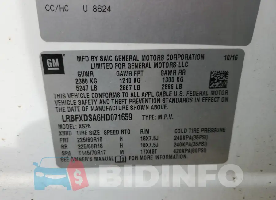LRBFXDSA6HD071659 Photo# 13