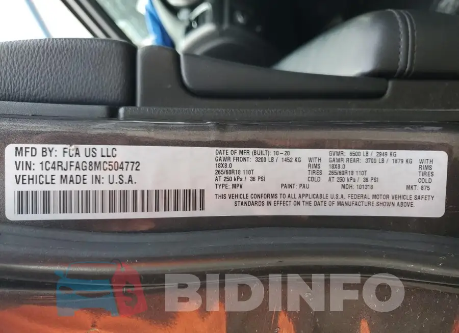 1C4RJFAG8MC504772 Photo# 13