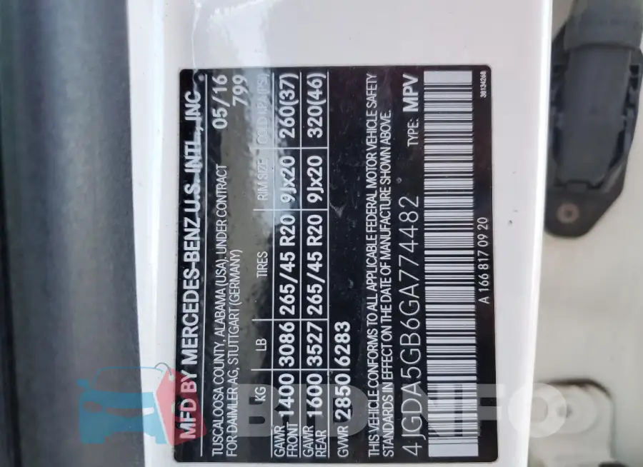 4JGDA5GB6GA774482 Photo# 12