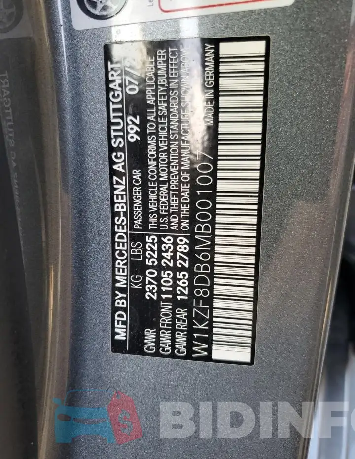 W1KZF8DB6MB001007 Photo# 12
