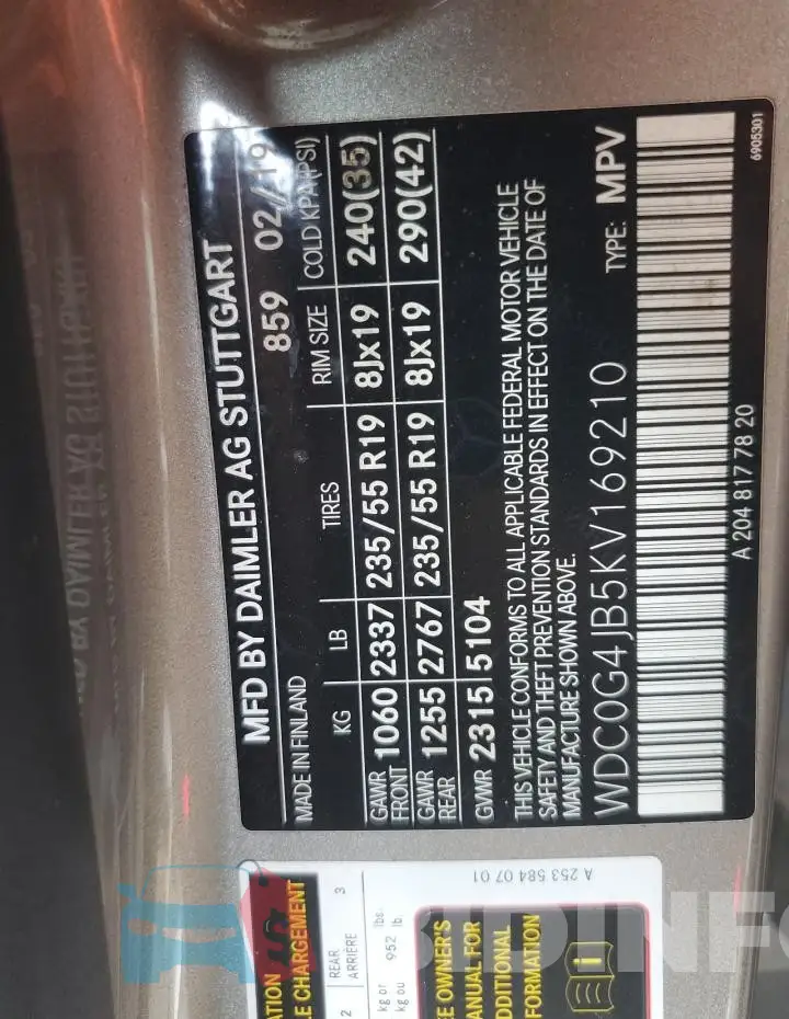 WDC0G4JB5KV169210 Photo# 13