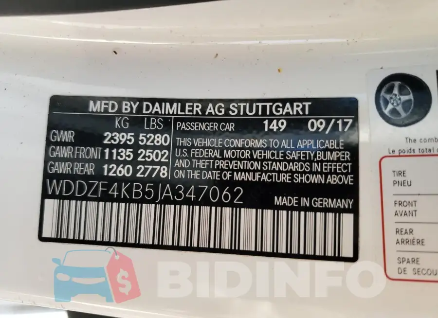 WDDZF4KB5JA347062 Photo# 12