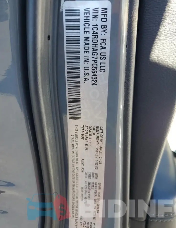 1C4RDHAG7PC564324 Photo# 13