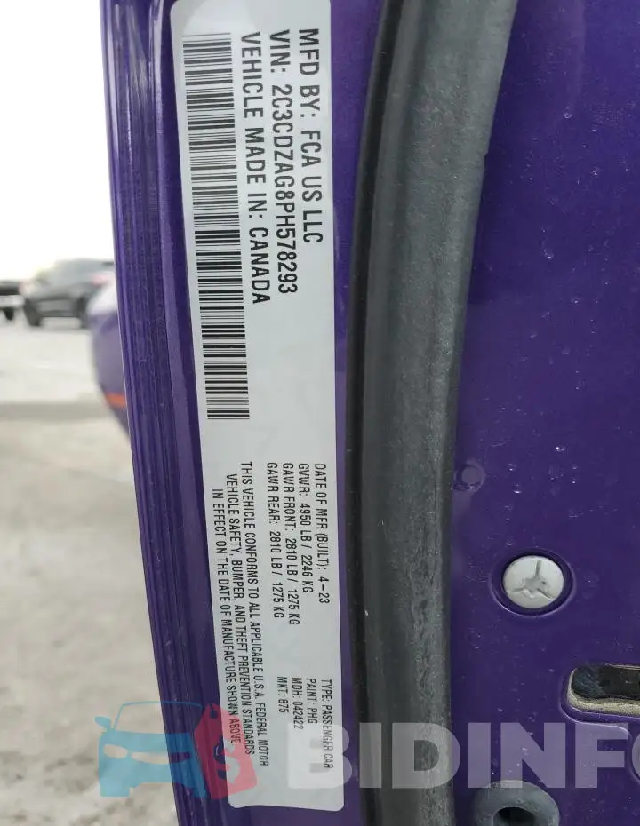 2C3CDZAG8PH578293 Photo# 12