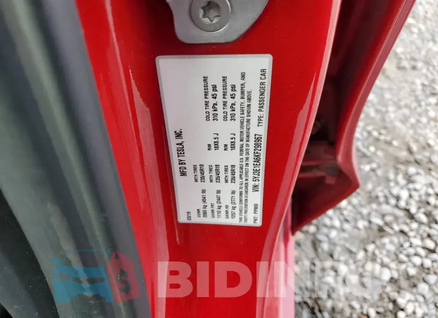 5YJ3E1EA6KF298967 Photo# 12