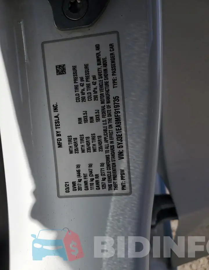 5YJ3E1EA9MF919735 Photo# 12