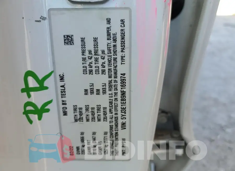 5YJ3E1EB9NF169974 Photo# 13