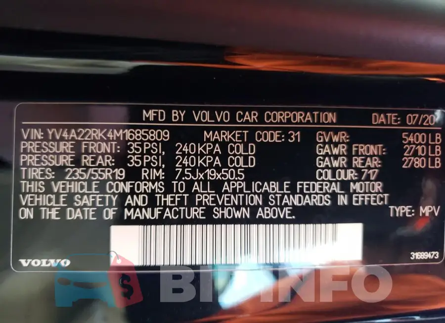 YV4A22RK4M1685809 Photo# 13