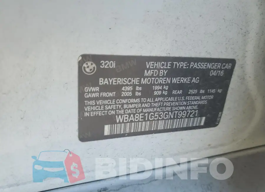 WBA8E1G53GNT99721 Photo# 12