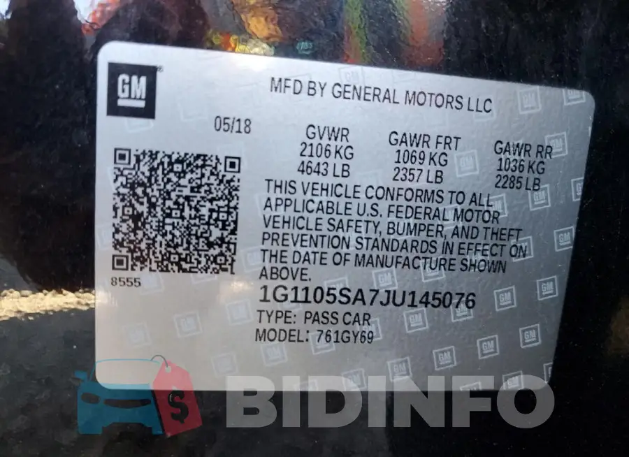 1G1105SA7JU145076 Photo# 12