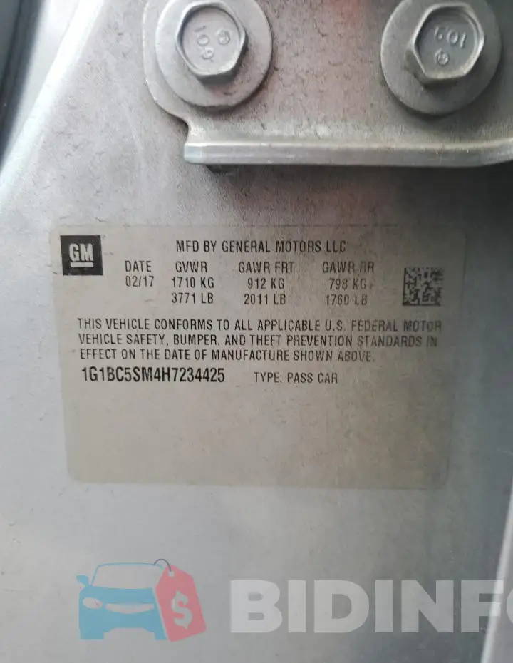1G1BC5SM4H7234425 Photo# 12