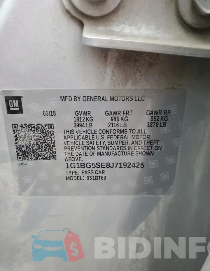 1G1BG5SE8J7192425 Photo# 12