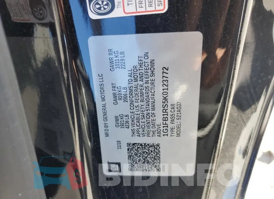 1G1FB1RS5K0123772 Photo# 12