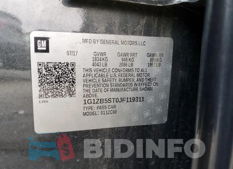 1G1ZB5ST0JF119311 Photo# 12