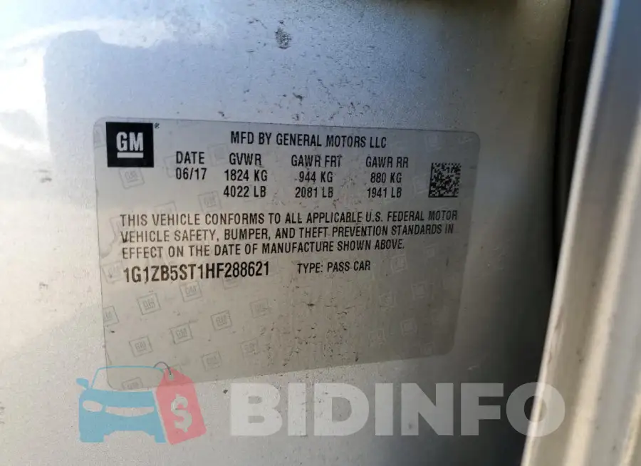 1G1ZB5ST1HF288621 Photo# 13