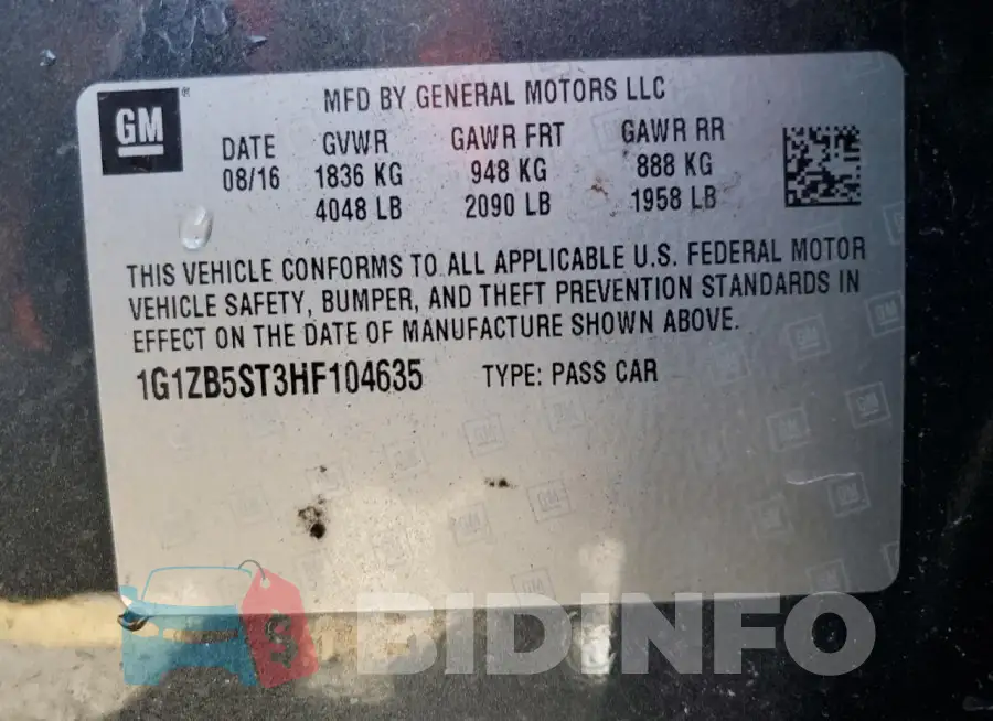 1G1ZB5ST3HF104635 Photo# 12