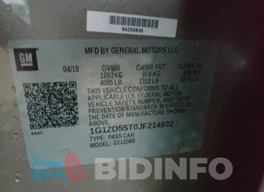 1G1ZD5ST0JF214932 Photo# 13